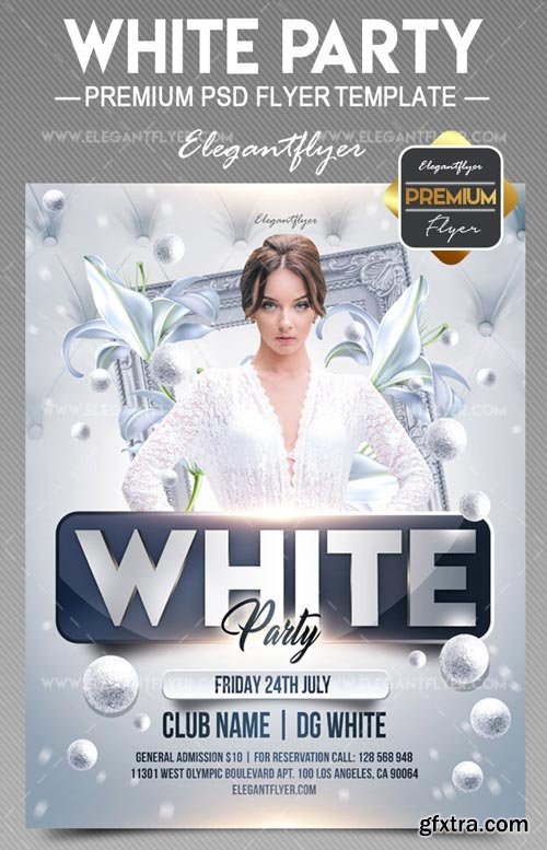 White Party V15 2018 Flyer PSD Template