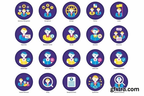 95 Business People Flat Icons