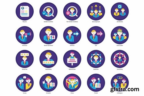 95 Business People Flat Icons