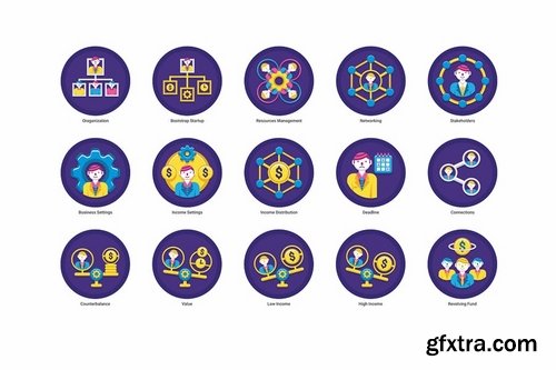 95 Business People Flat Icons