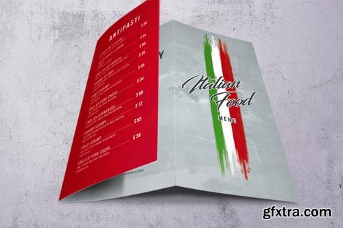 Italian Light A4 - US Letter Trifold Food Menu