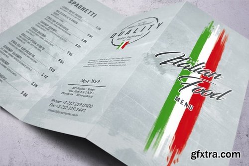 Italian Light A4 - US Letter Trifold Food Menu