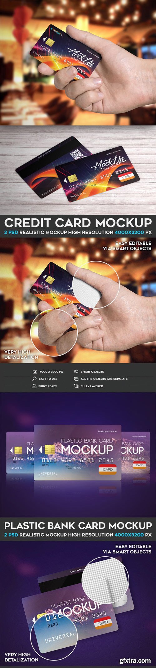 Credit Card - 4 PSD Mockups Collection