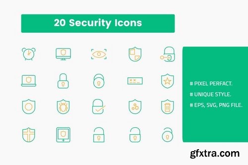 Transportation and Security  Icons Set