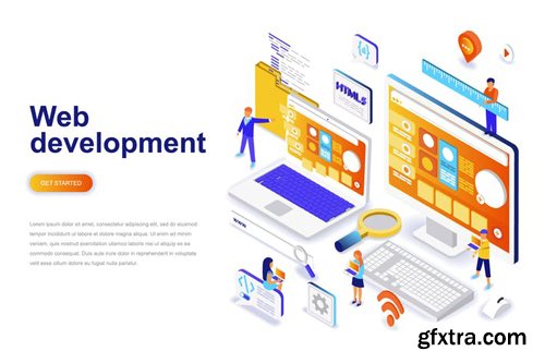 Web Development Isometric Concept