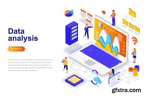 Data Analysis Isometric Concept