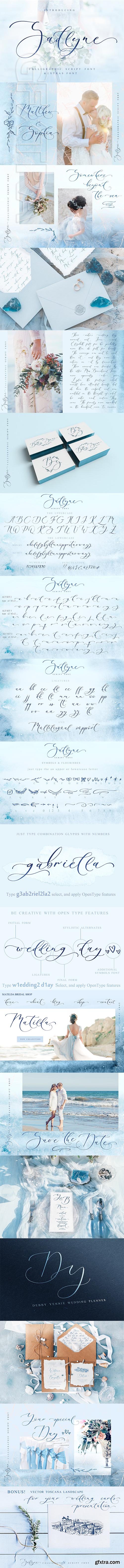 CreativeMarket - Sadlyne calligraphic font & extras 2737210