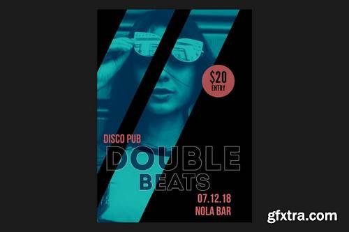 Double Beats Flyer Poster