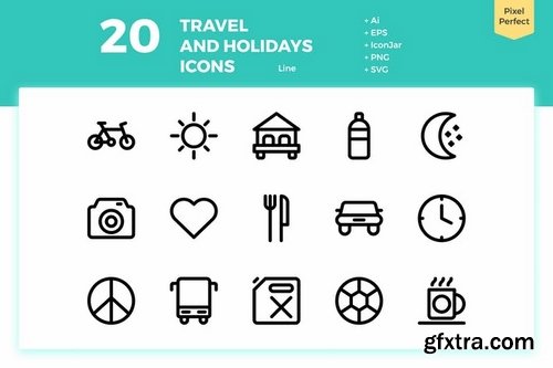 80 Travel and Holiday Icons