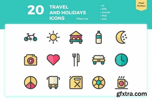 80 Travel and Holiday Icons