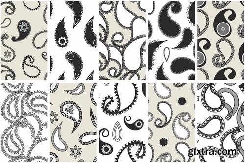 Modern Paisley Seamless Patterns