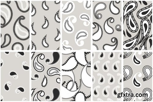 Modern Paisley Seamless Patterns