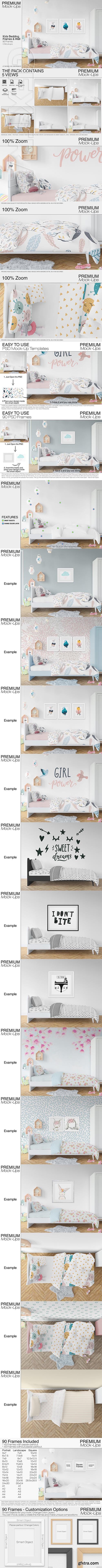 GraphicRiver - Kids Bedding, Frames & Wall Set 22238297