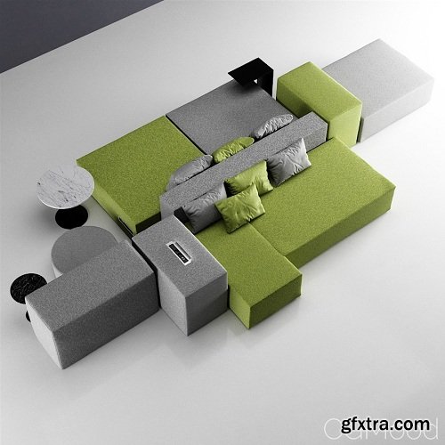 Marelli Lounge Modular Sofa 3d Model