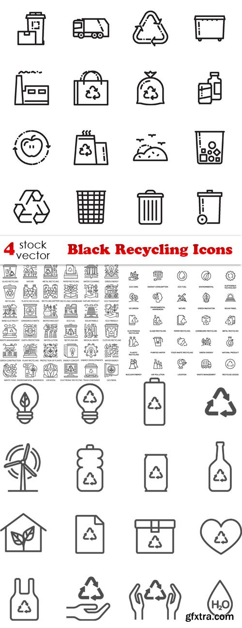 Vectors - Black Recycling Icons