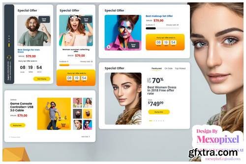 eCommerce Website Widget UI Kit PSD