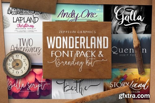 CM - Wonderland Fonts Pack & Branding Kit 2614377