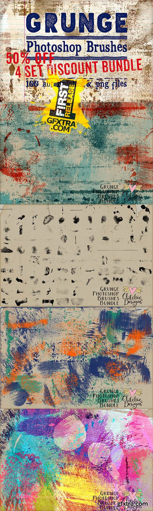 Grunge Photoshop Brushes Bundle