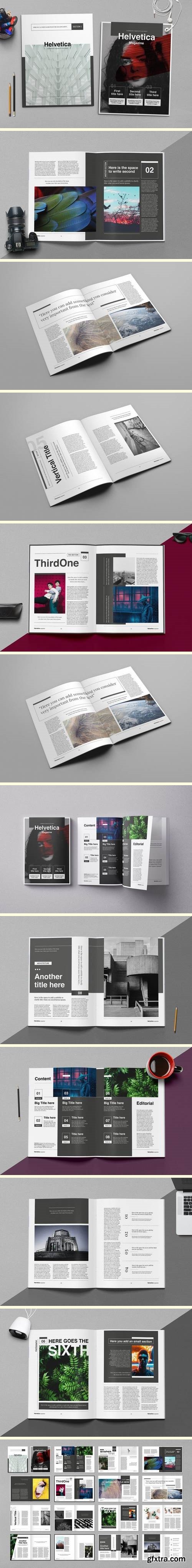 Helvetica Magazine Indesign Template