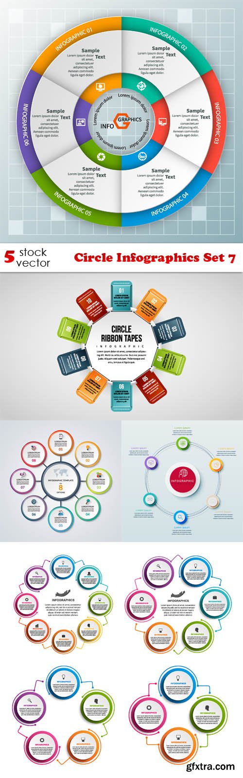 Vectors - Circle Infographics Set 7