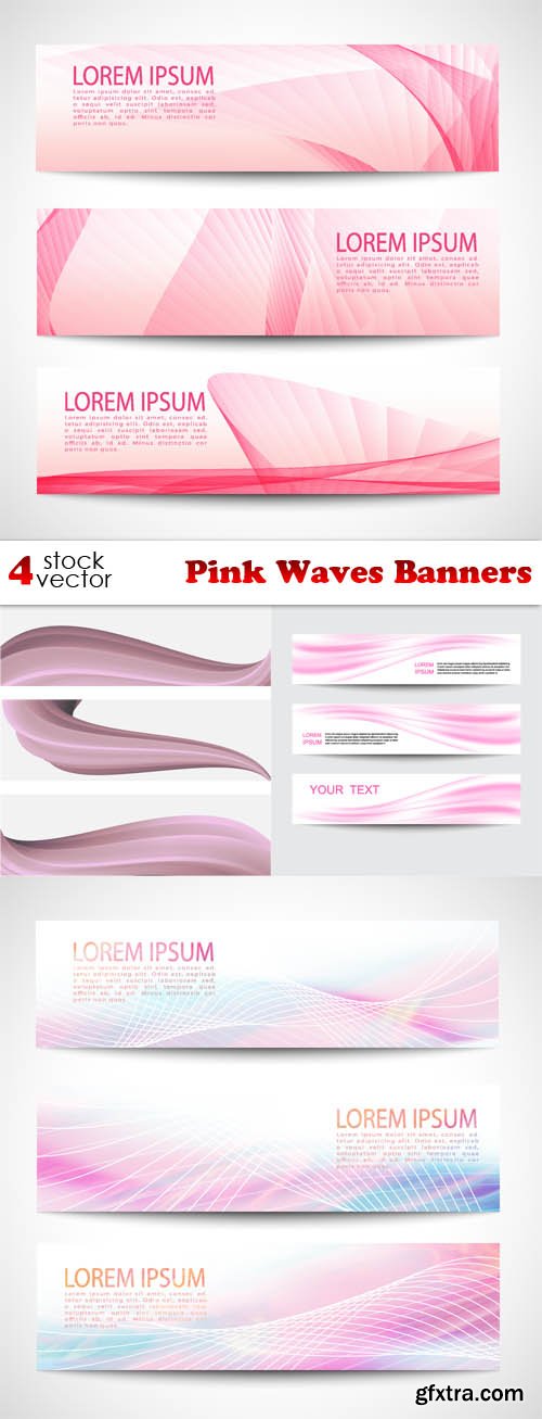 Vectors - Pink Waves Banners