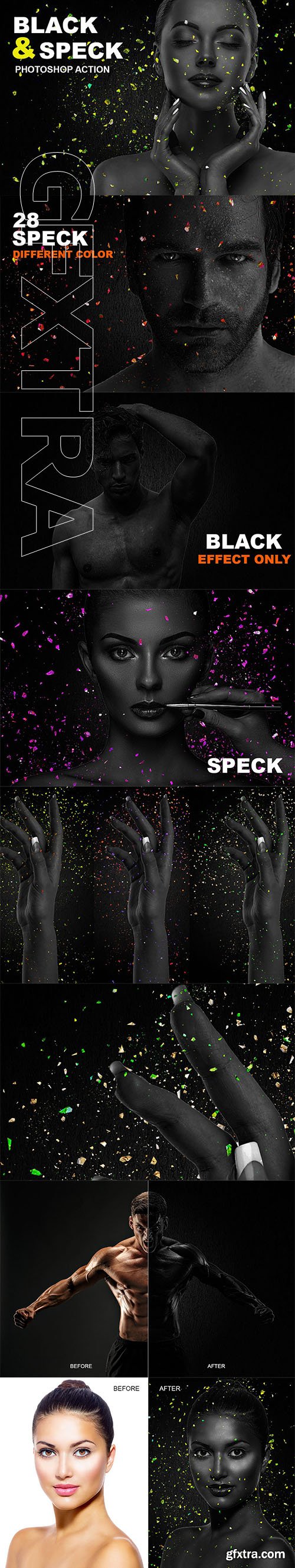 CreativeMarket - Black & Speck Photoshop Action 2740129