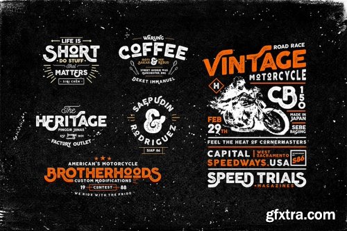 10 Full Font Families and Bonus Design Extras