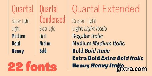 Quartal Font Family - 24 Fonts