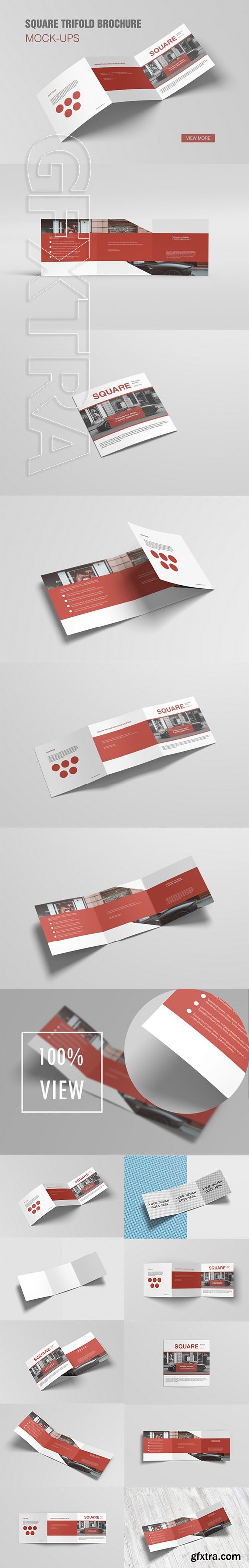 Square Trifold Brochure Mockup