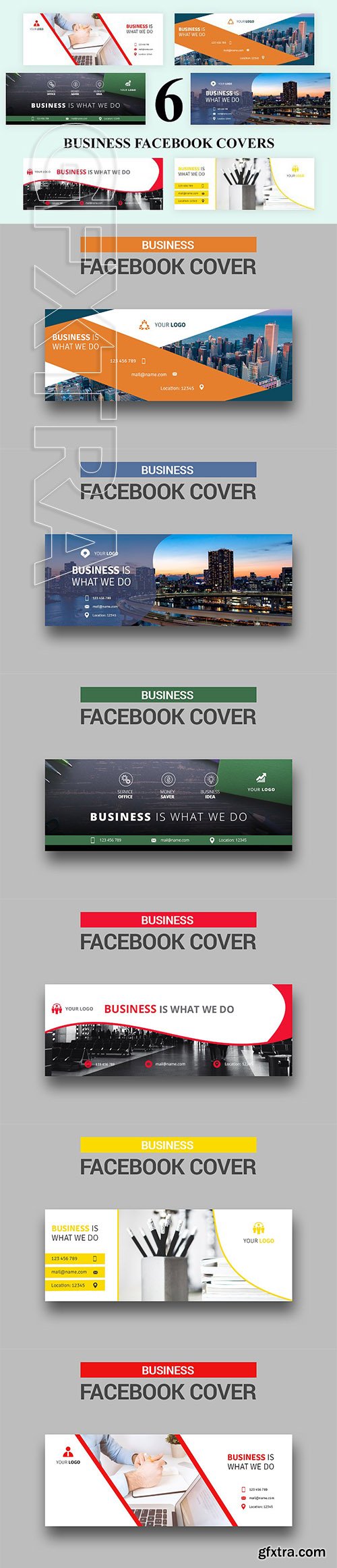 CreativeMarket - 6 Business - Facebook Covers 2735900