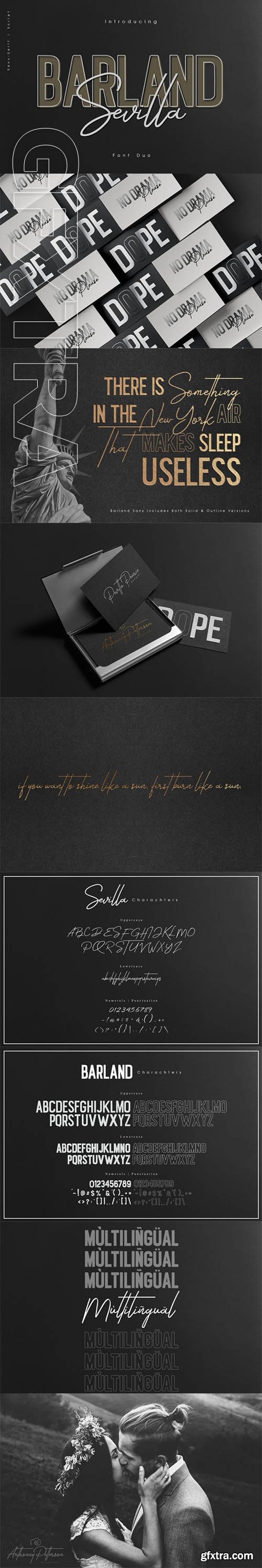 Barland Sevilla script & sans font duo