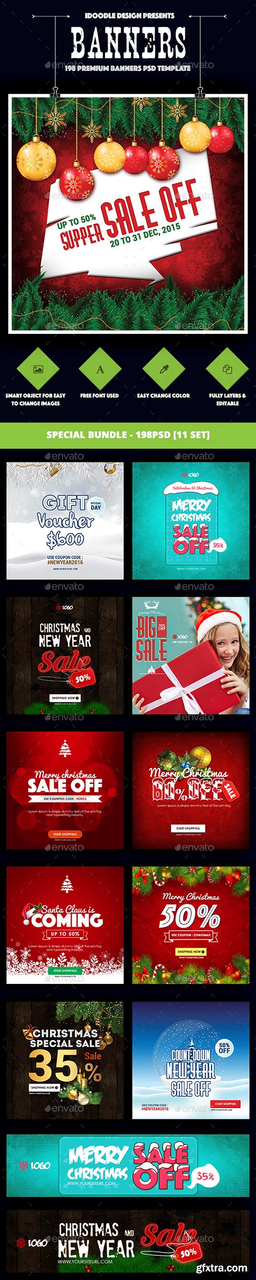 Graphicriver - [Special Bundle] Christmas Banners Ads - 198PSD [11 Set] 19130437