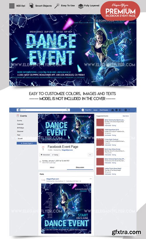 Dance Event V1 2018 Facebook Event + Instagram template