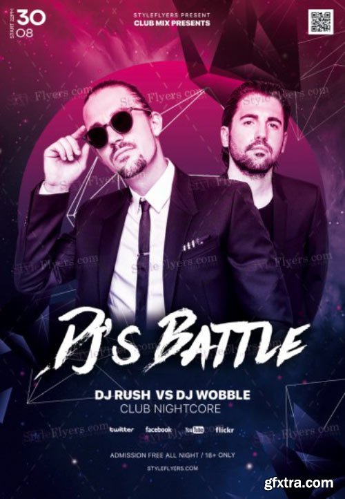 Dj’s Battle V8 2018 PSD Flyer Template