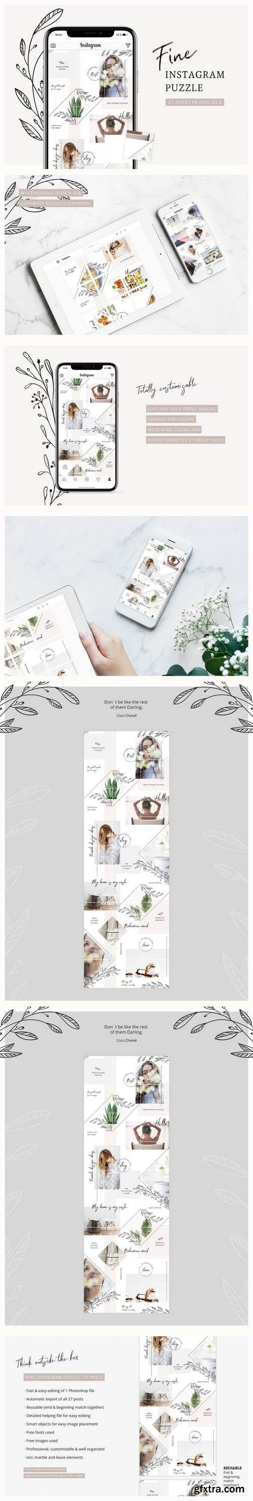 Fine Instagram Puzzle Template