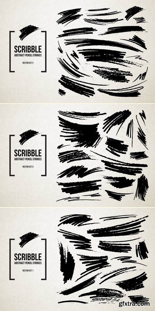 Real Pencil Scribbles Vector Set Bundle