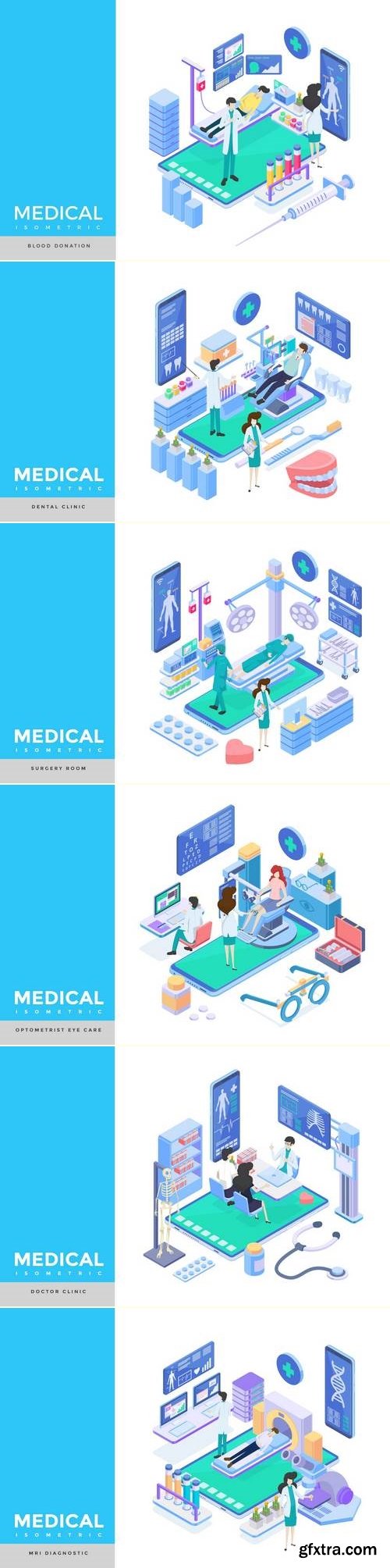 Isometric Flat Vector Collection 2