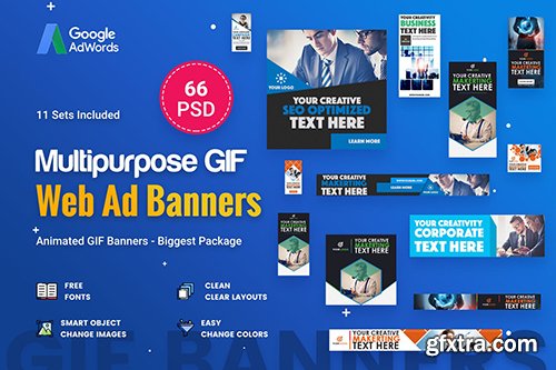 Animated GIF Multipurpose Banner Ad - 66 PSD