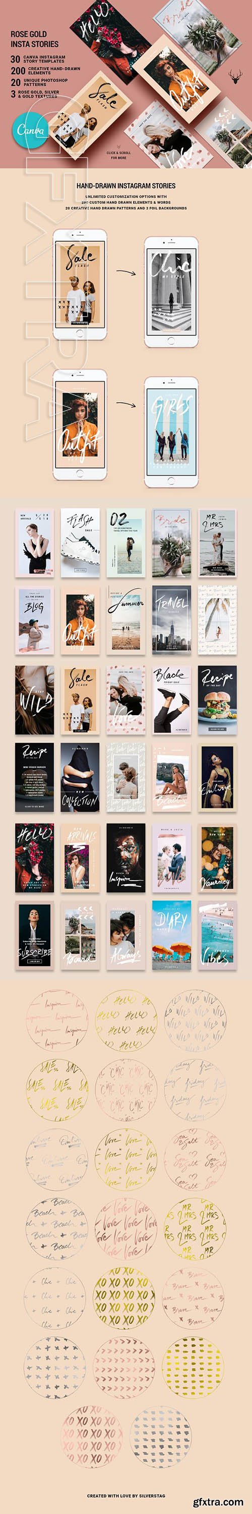 CANVA Rose Gold Instagram Stories