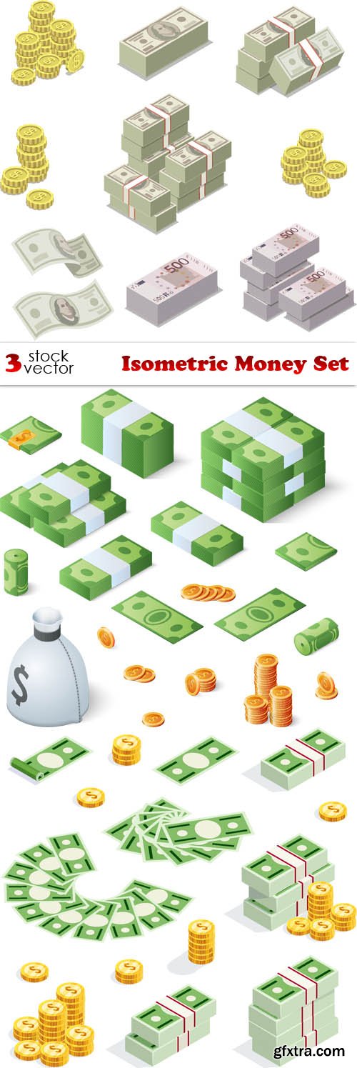 Vectors - Isometric Money Set