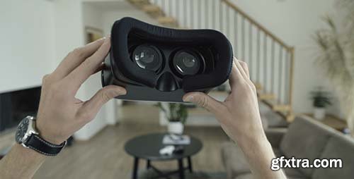 Videohive - Putting On Virtual Reality Headset - 16649125