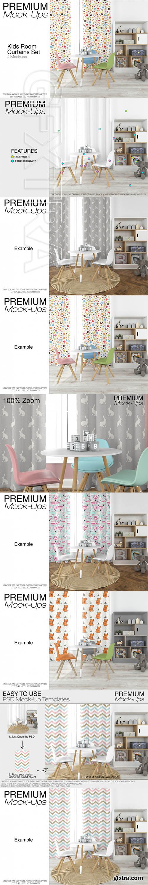 Curtains in Nursery Mockup Set