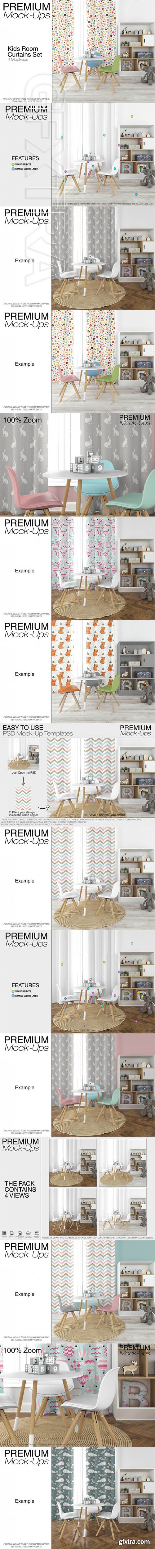 Curtains in Nursery Mockup Set