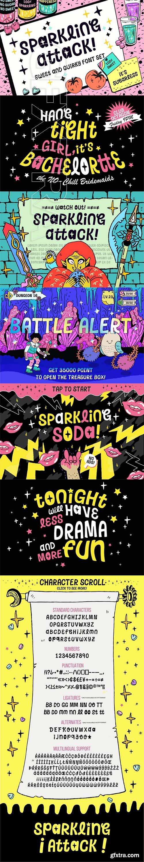 Sparkling Attack - Playful Font