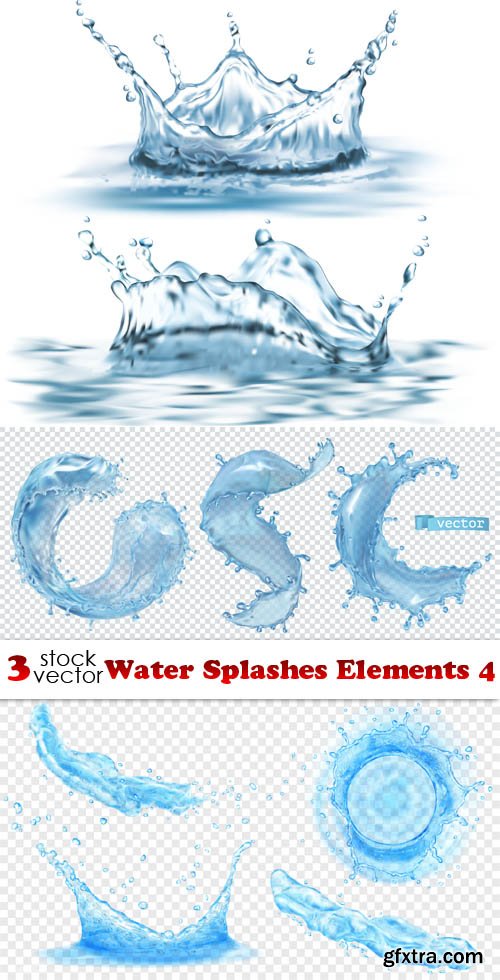 Vectors - Water Splashes Elements 4