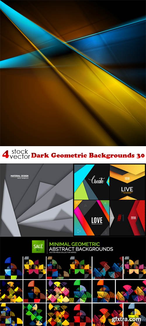 Vectors - Dark Geometric Backgrounds 30