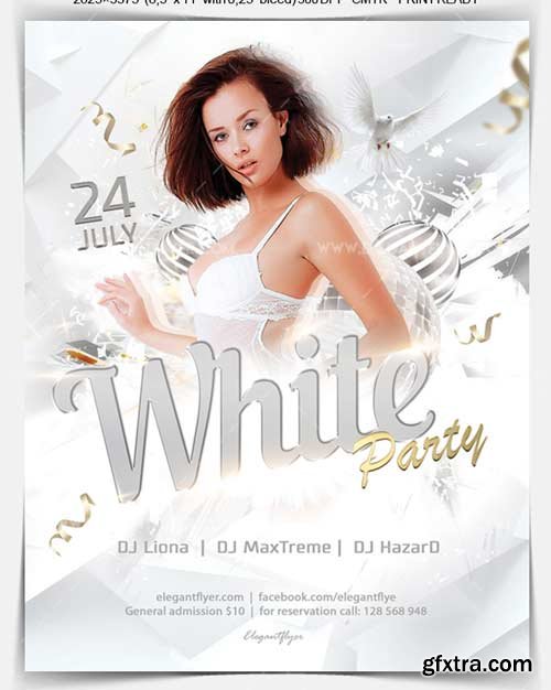 White Party V20 2018 Flyer PSD Template