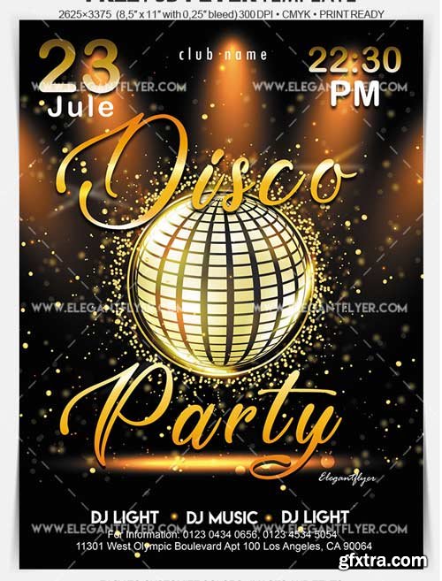 Disco Gold Party V1 2018 Flyer PSD Template