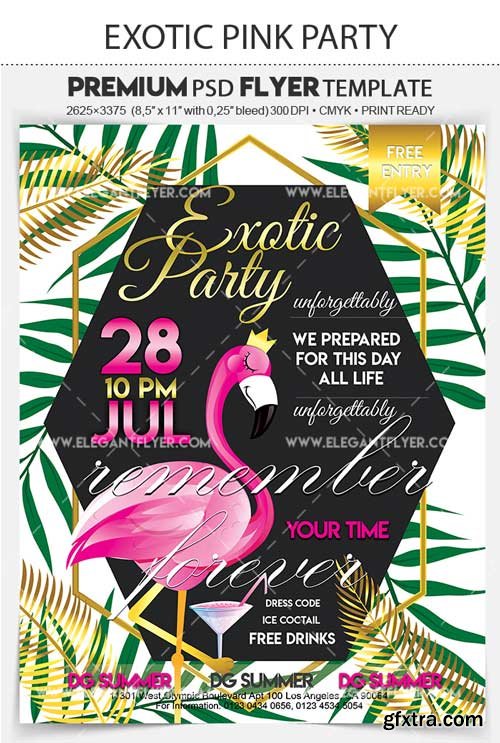 Exotic Pink Party V1 2018 Premium Flyer PSD Template