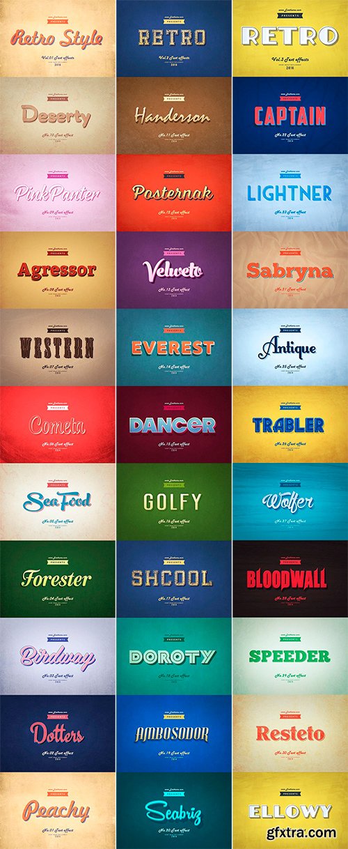 Retro Style Text Effects Bundle